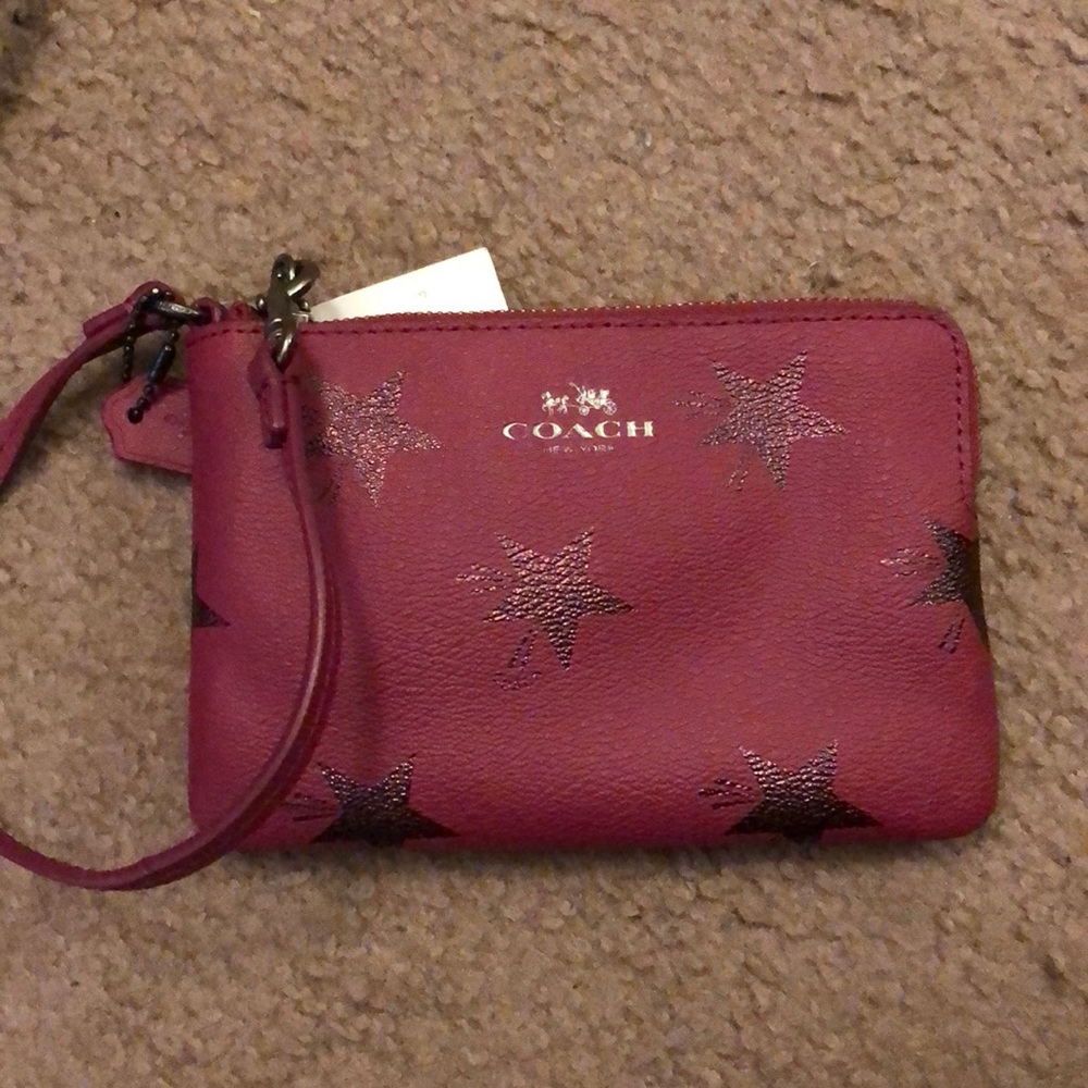 Pink coach wristlet